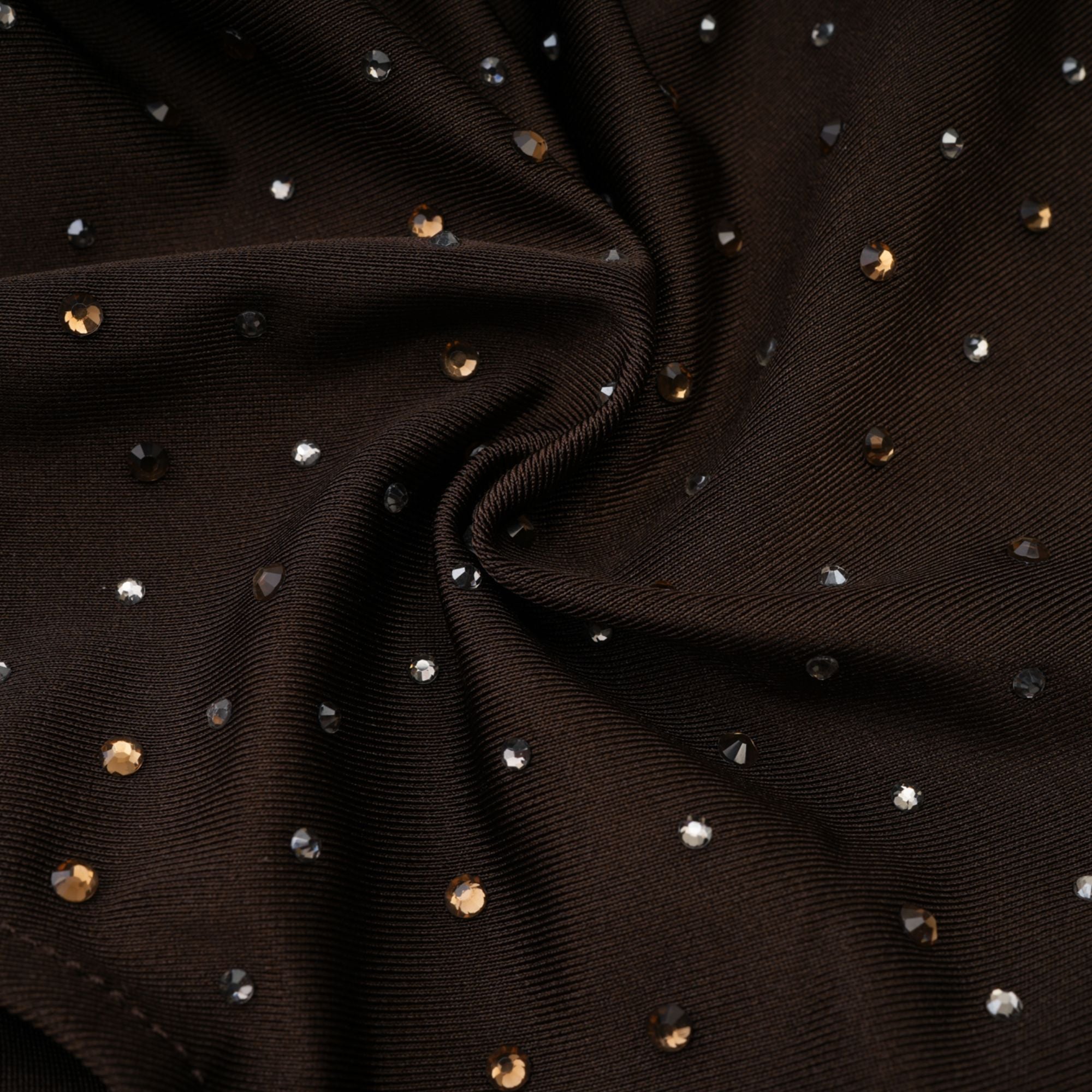 Rose-Suzette brown crystal-embellished bodysuit