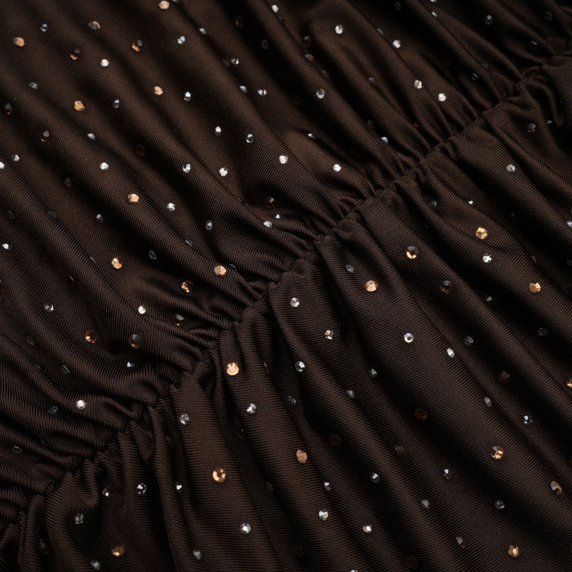 Rose-Suzette brown crystal-embellished bodysuit