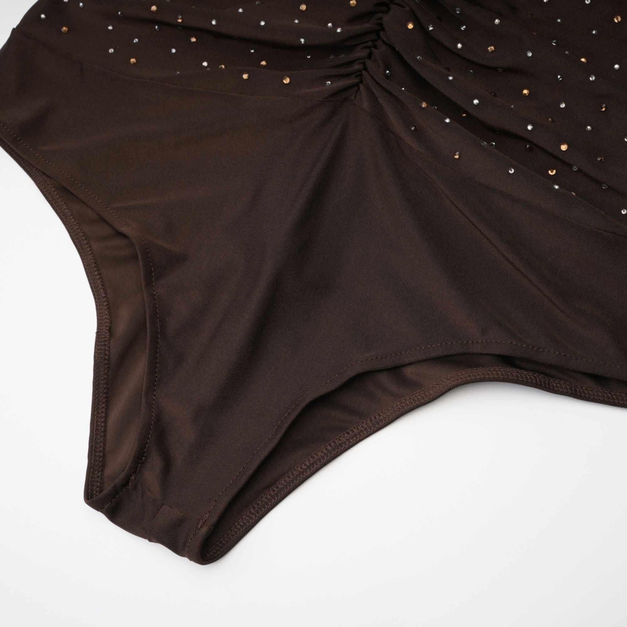 Rose-Suzette brown crystal-embellished bodysuit
