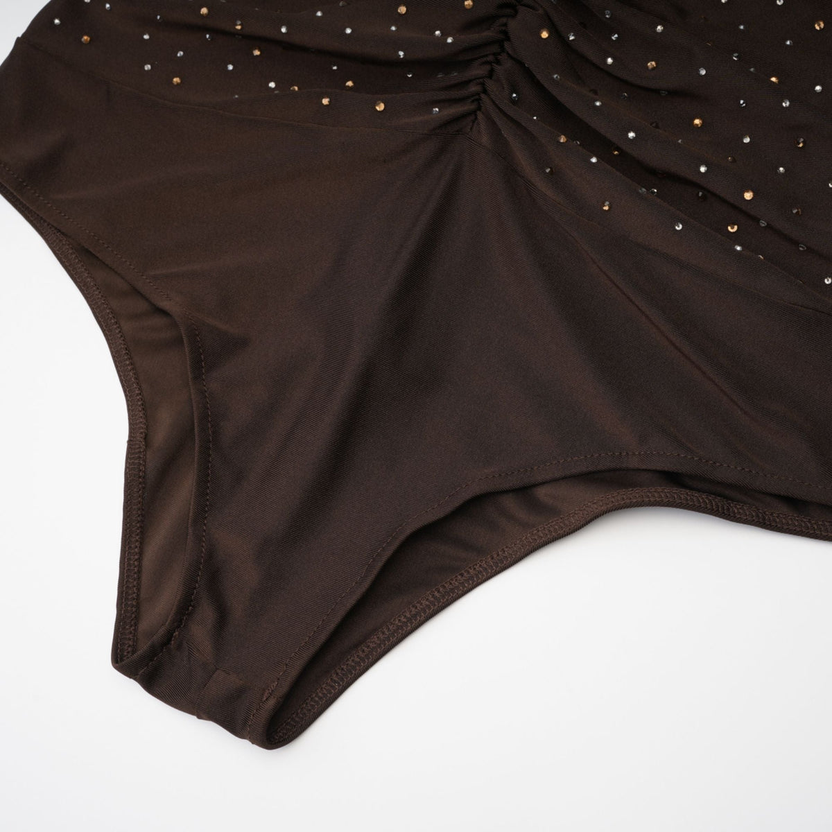Rose-Suzette brown crystal-embellished bodysuit