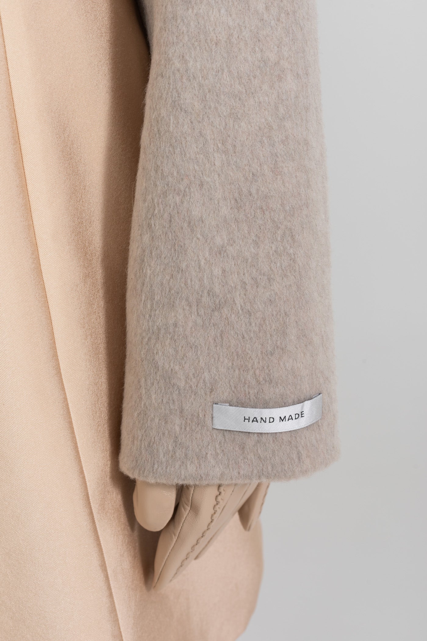 Wool Cropped Jacket with Fox Fur Collar – Taupe