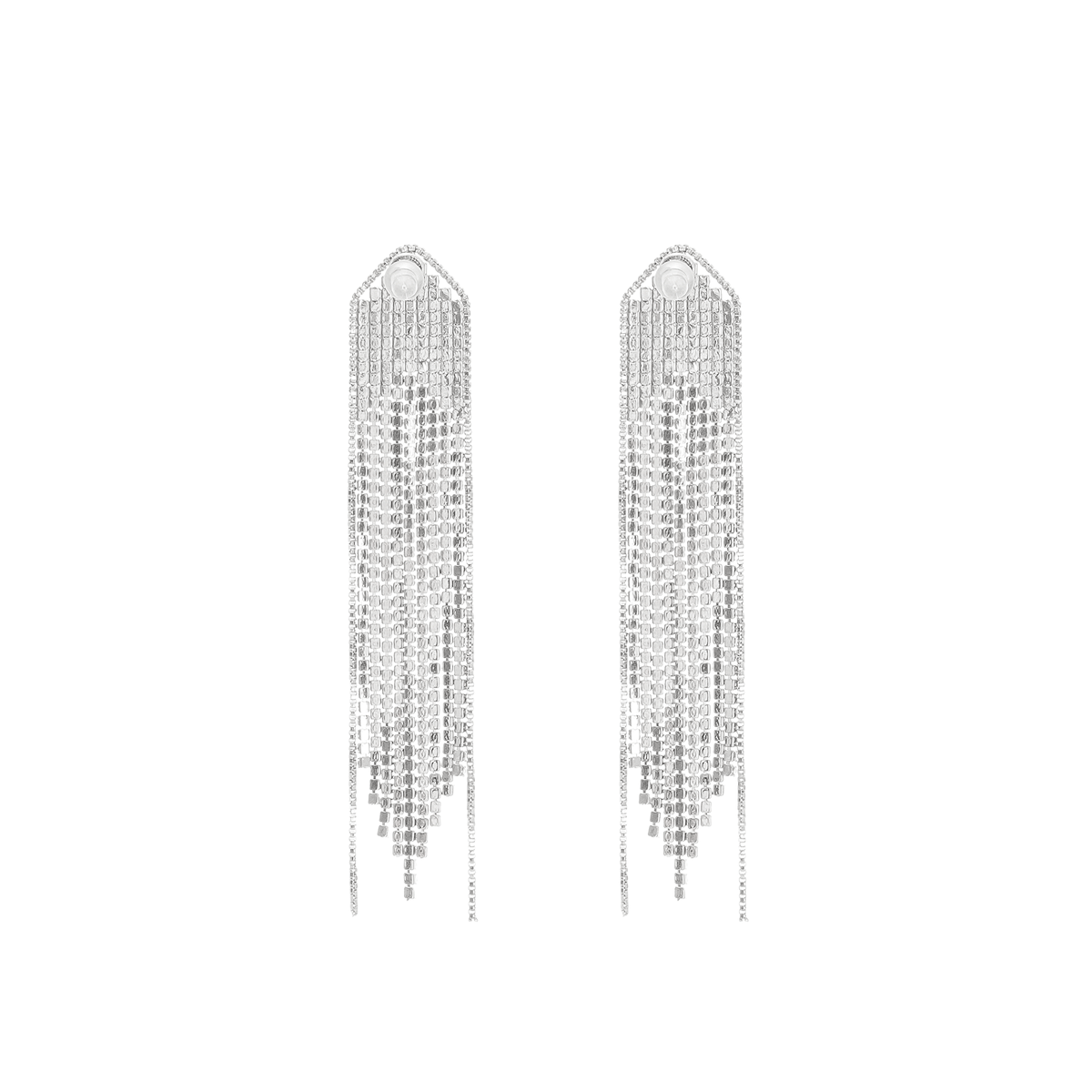 Silver-plated fringed drop earrings (Final Sale-US Only)