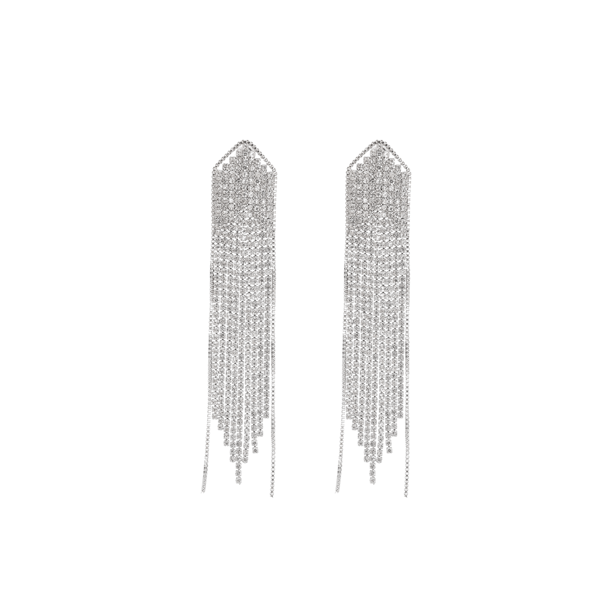 Silver-plated fringed drop earrings (Final Sale-US Only)