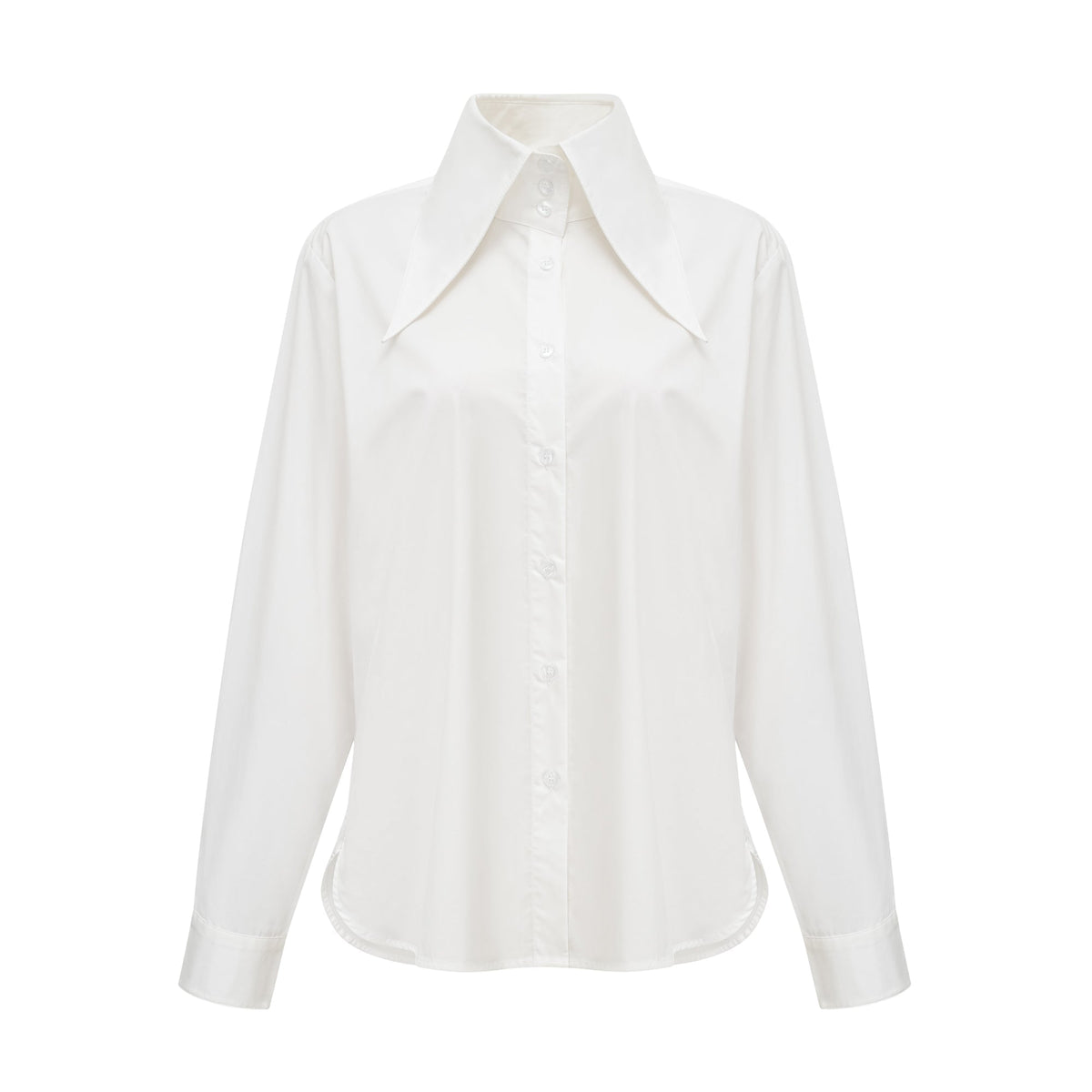 Solène white pointed-collar shirt (Final Sale-US Only)