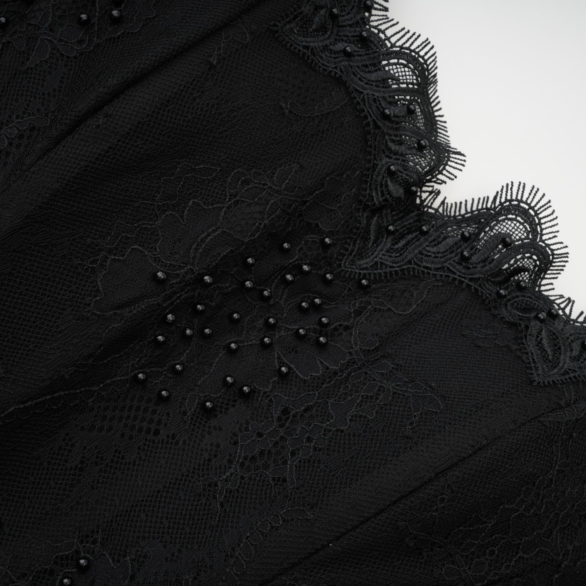 Sylvie black faux-pearl embellished mini dress