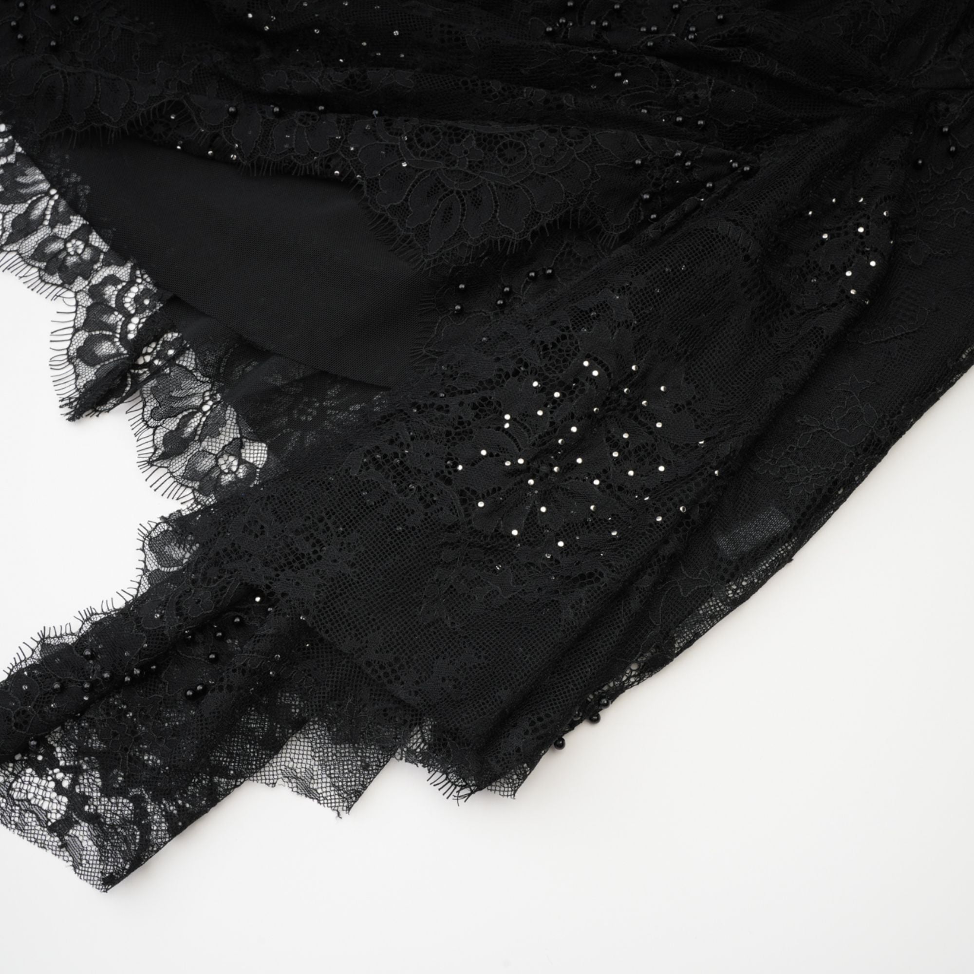 Sylvie black faux-pearl embellished mini dress