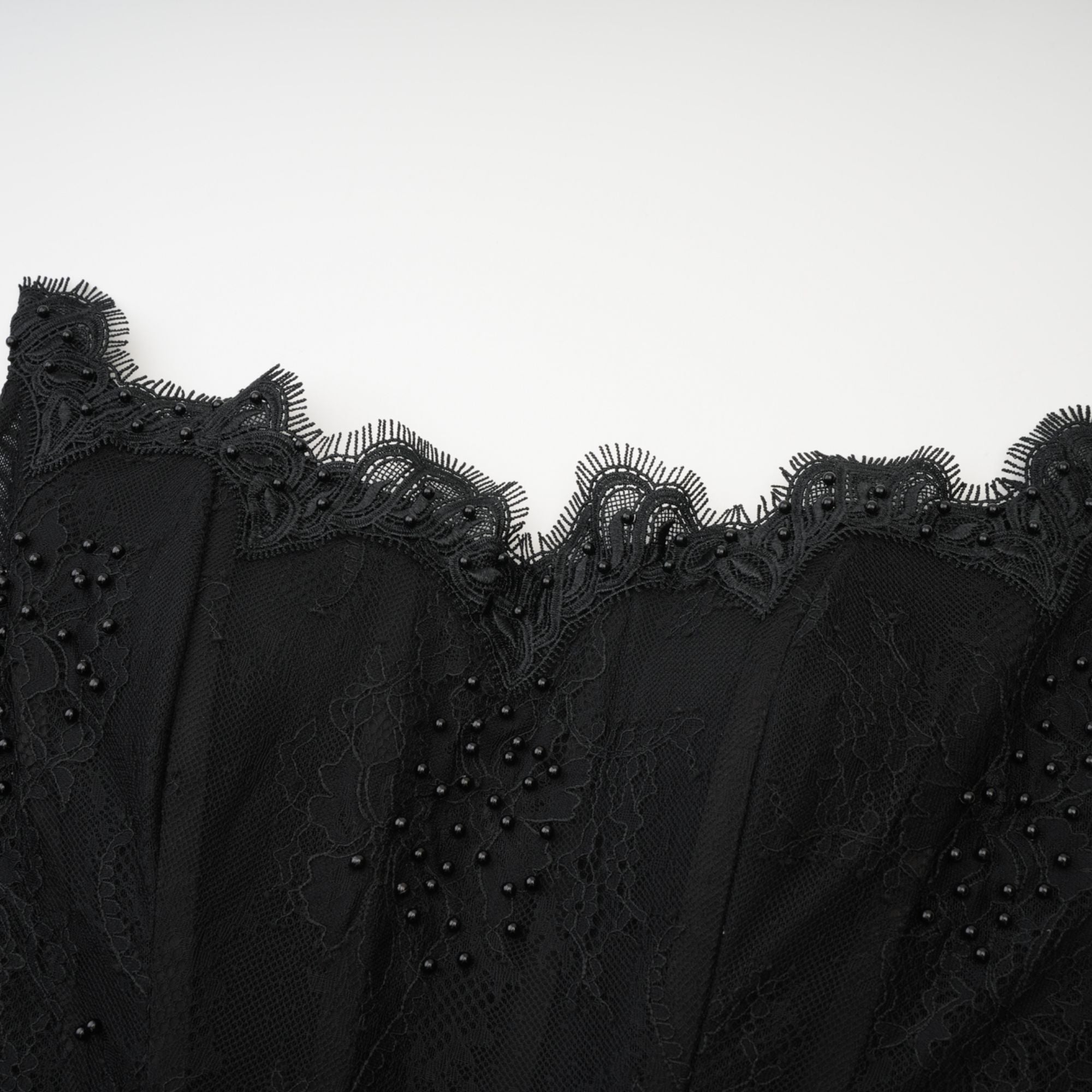 Sylvie black faux-pearl embellished mini dress