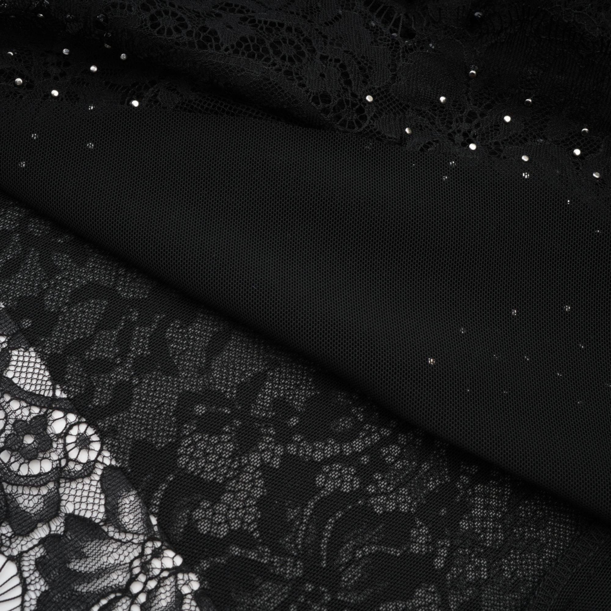 Sylvie black faux-pearl embellished mini dress