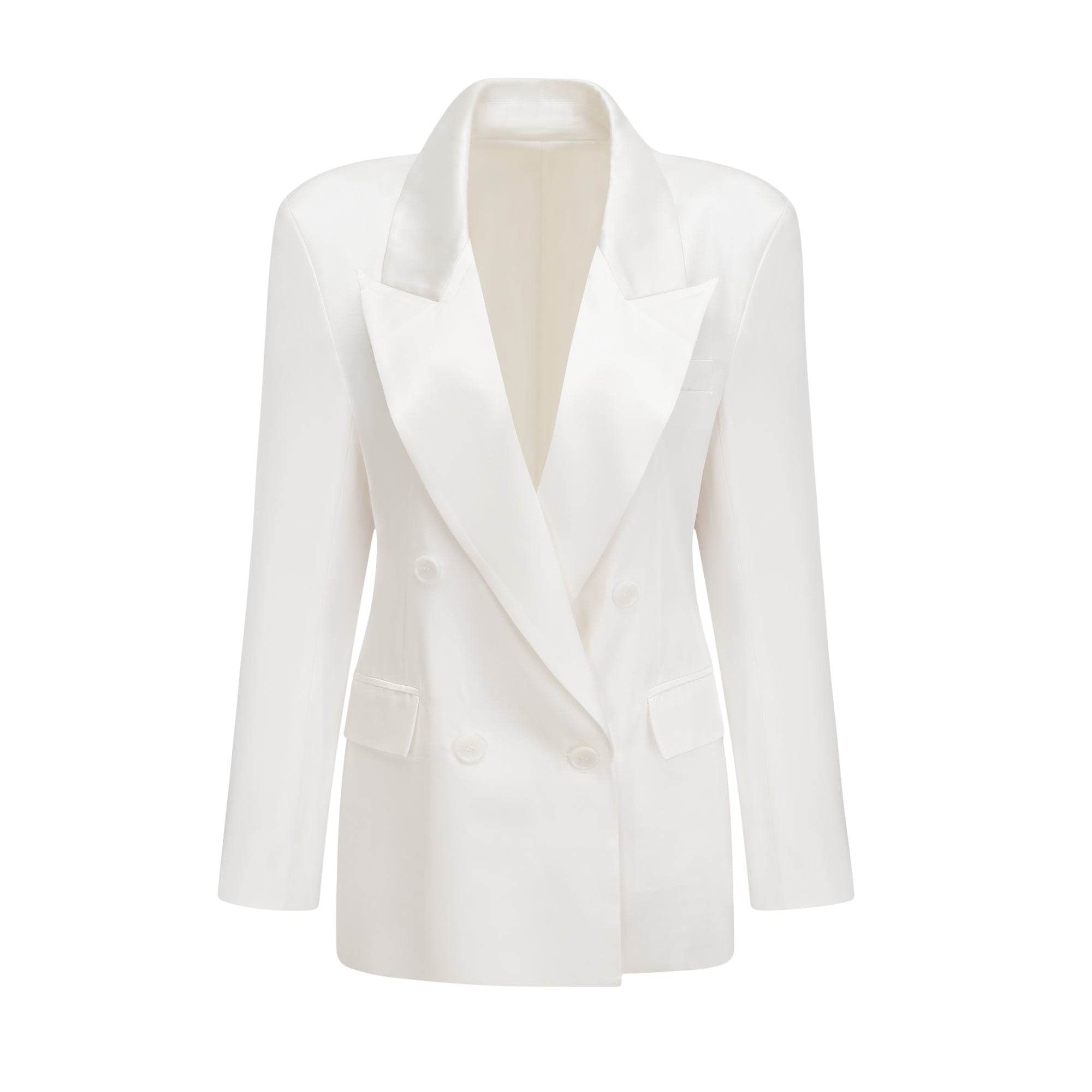 Sylvie white double-breasted blazer - White