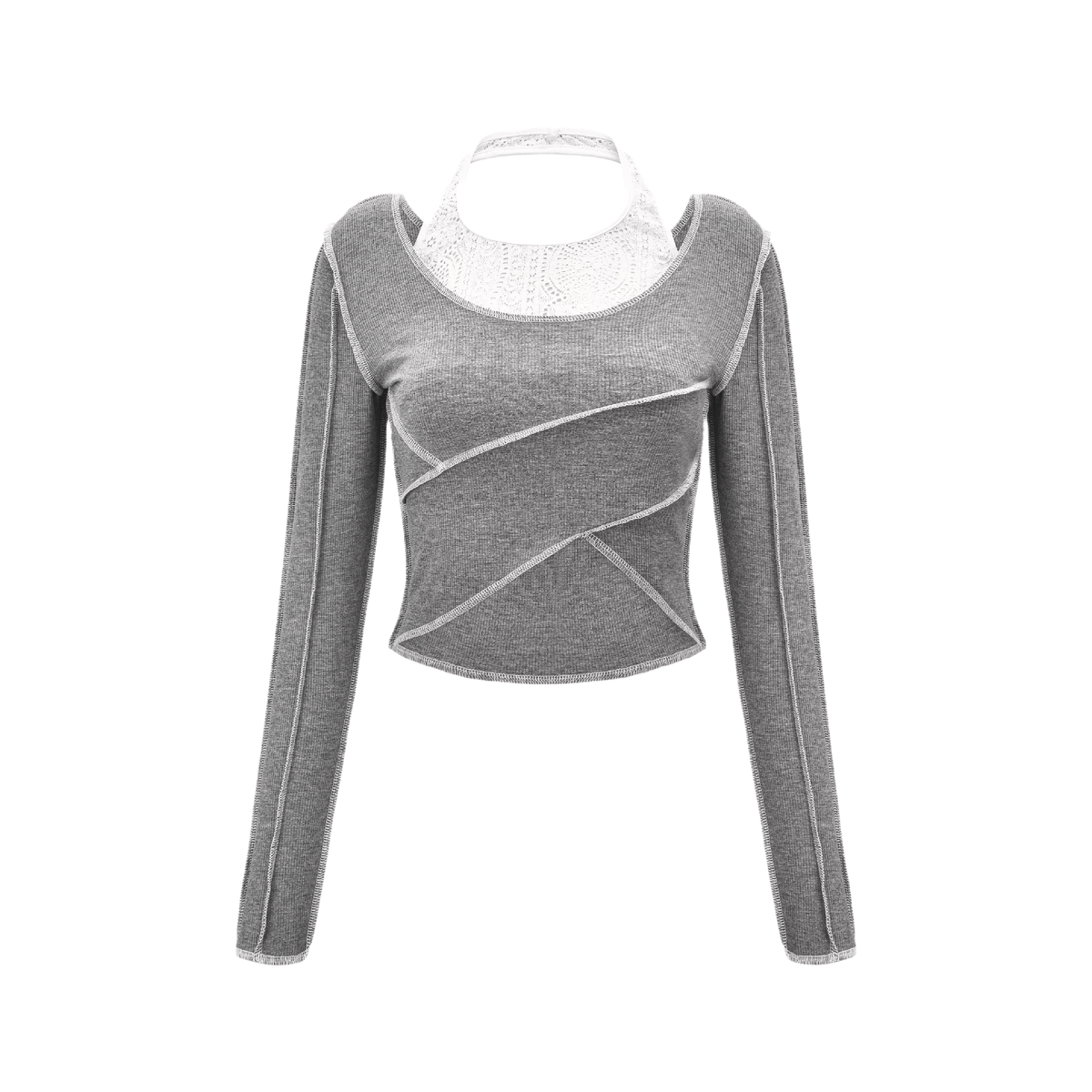 The Grey Mile-halterneck cropped sweatshirt