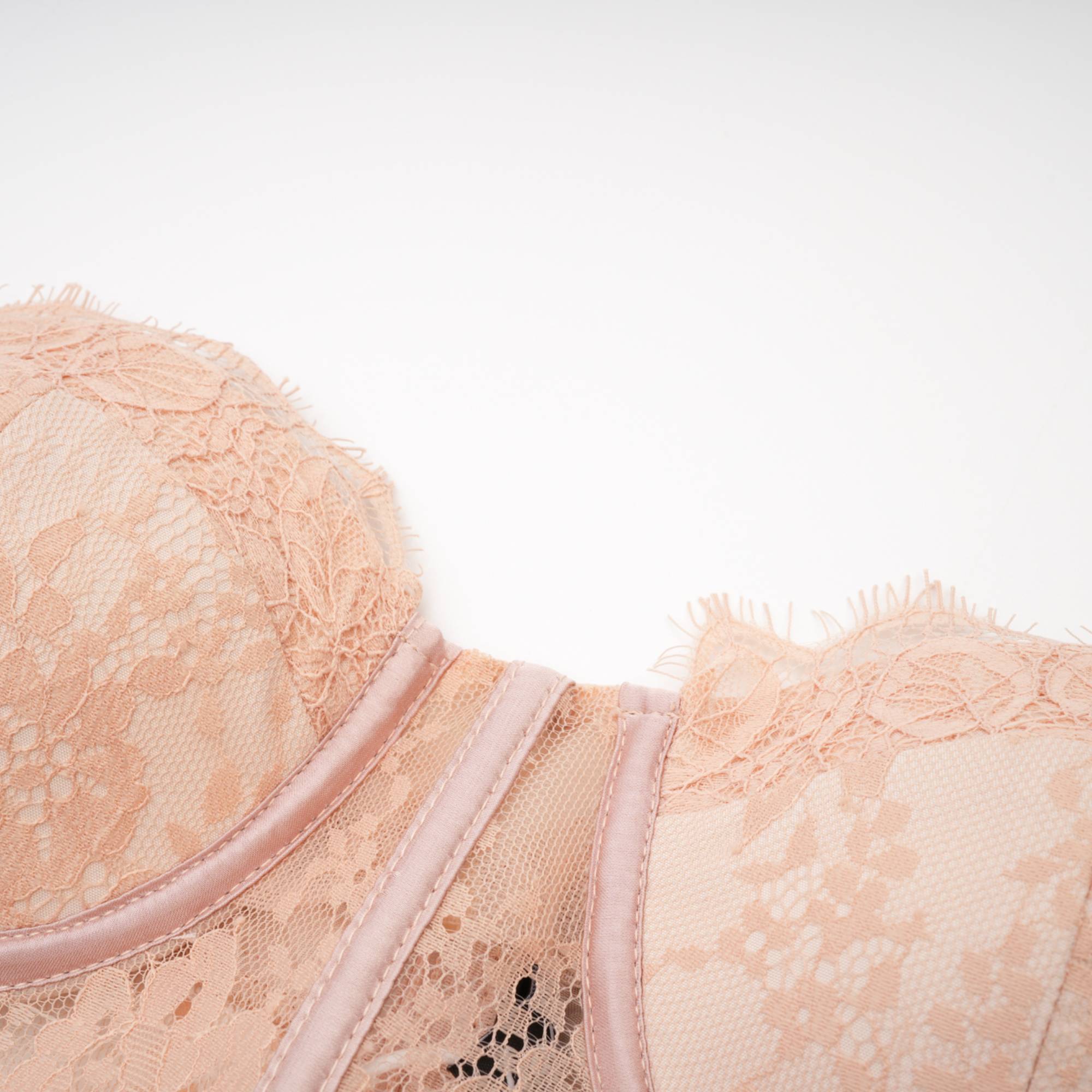 Eilís pink bustier mesh maxi dress