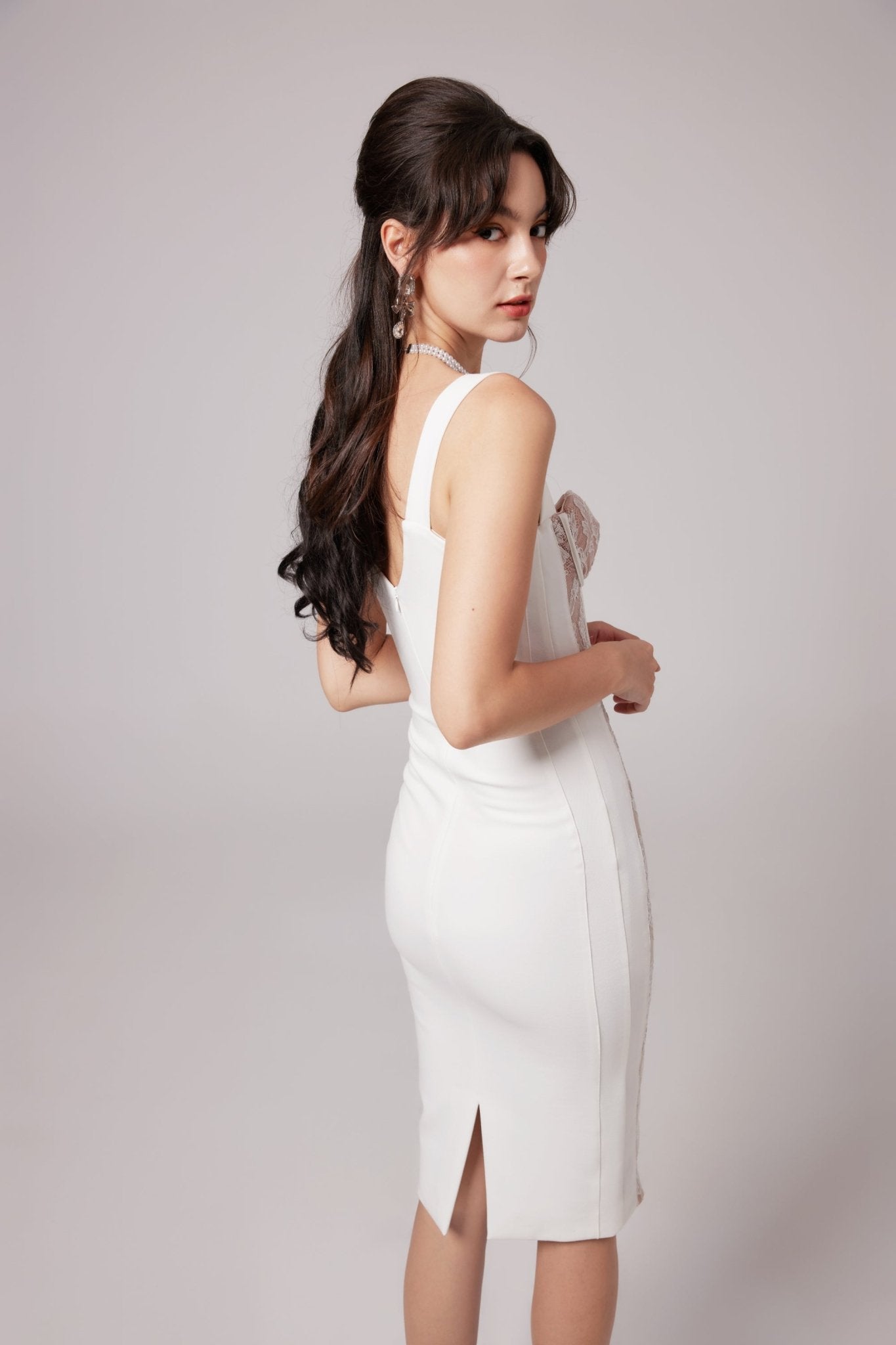 Titania bustier-style bandage midi dress