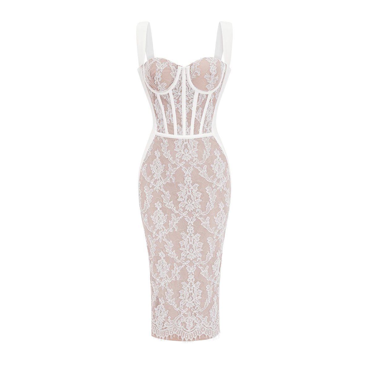 Titania bustier-style bandage midi dress