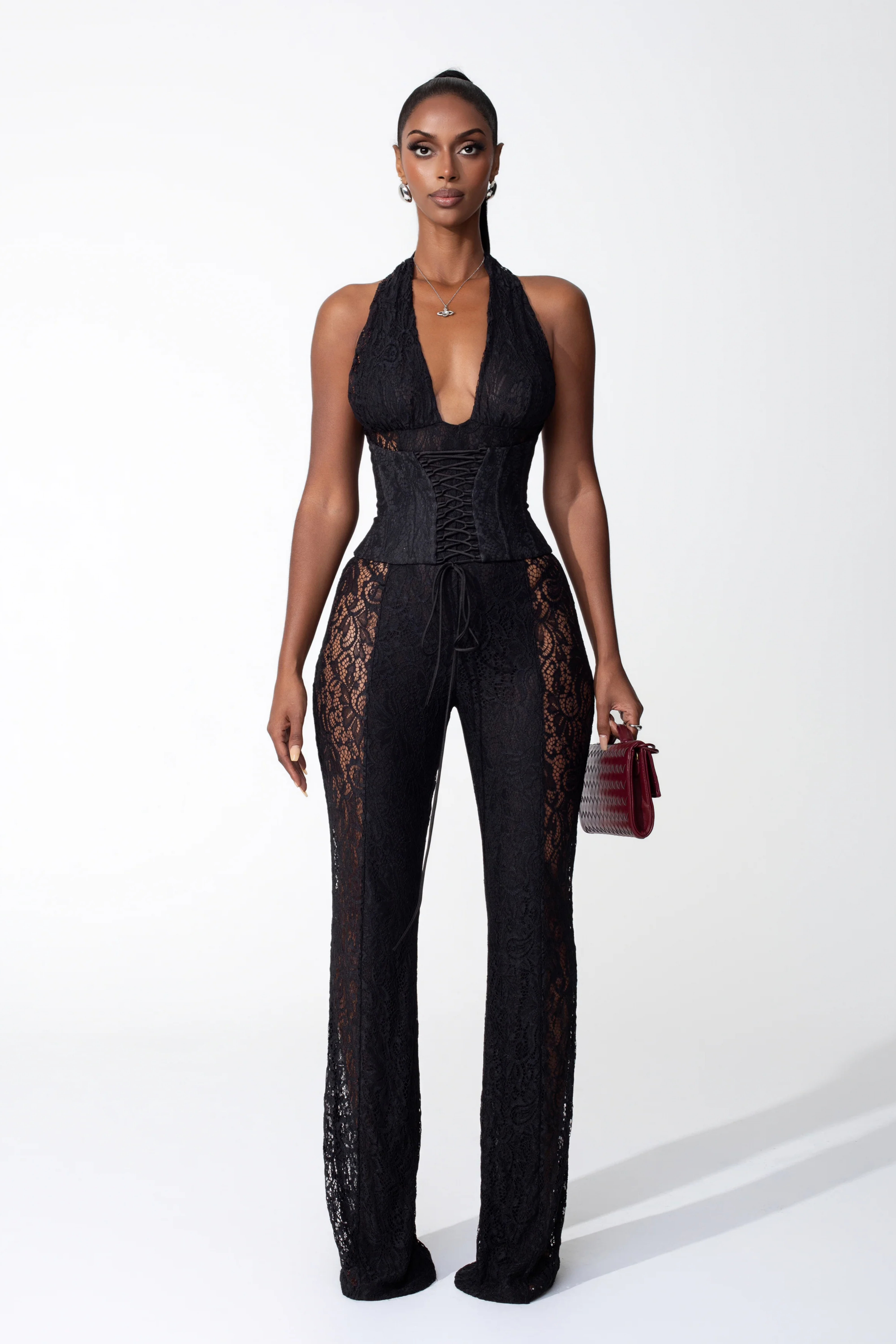 Rosalind Lace Corset Jumpsuit (Final Sale-US Only)