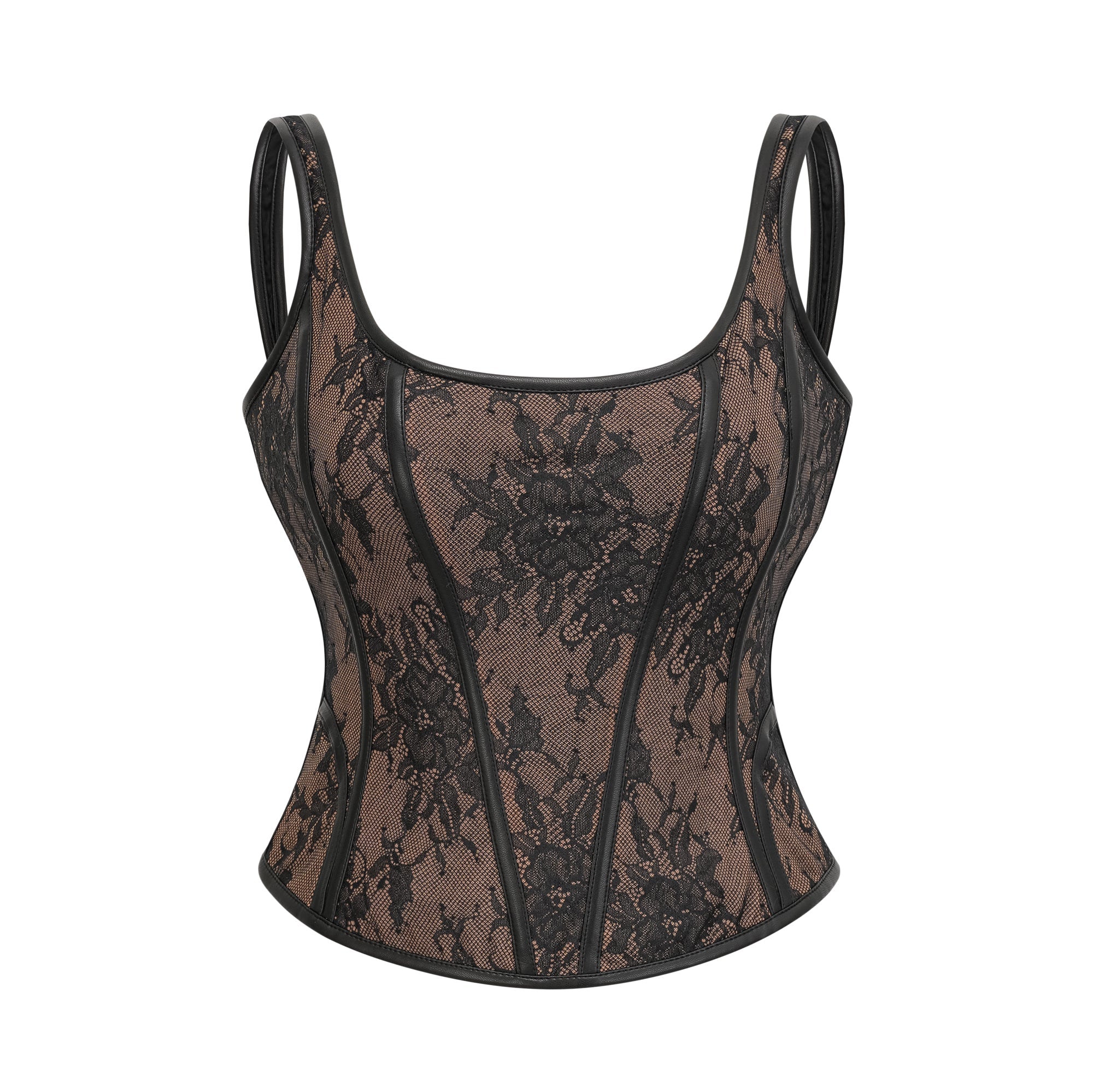 Ullrika brown lace vest top (US Only)