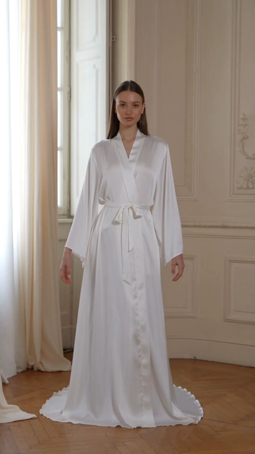 uranie neutral gathered maxi dress