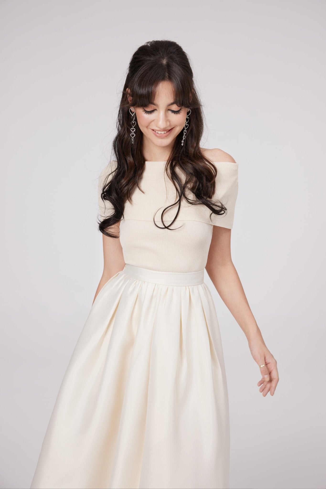 Virginie white flared-hem skirt (US Only)