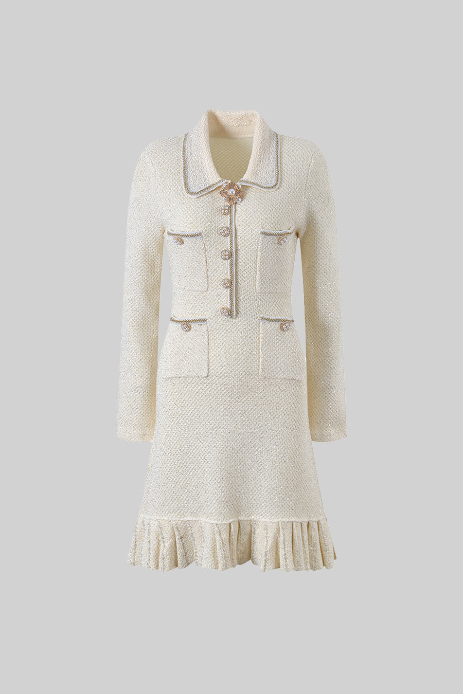 Esmee Ivoire Knit Textured Dress