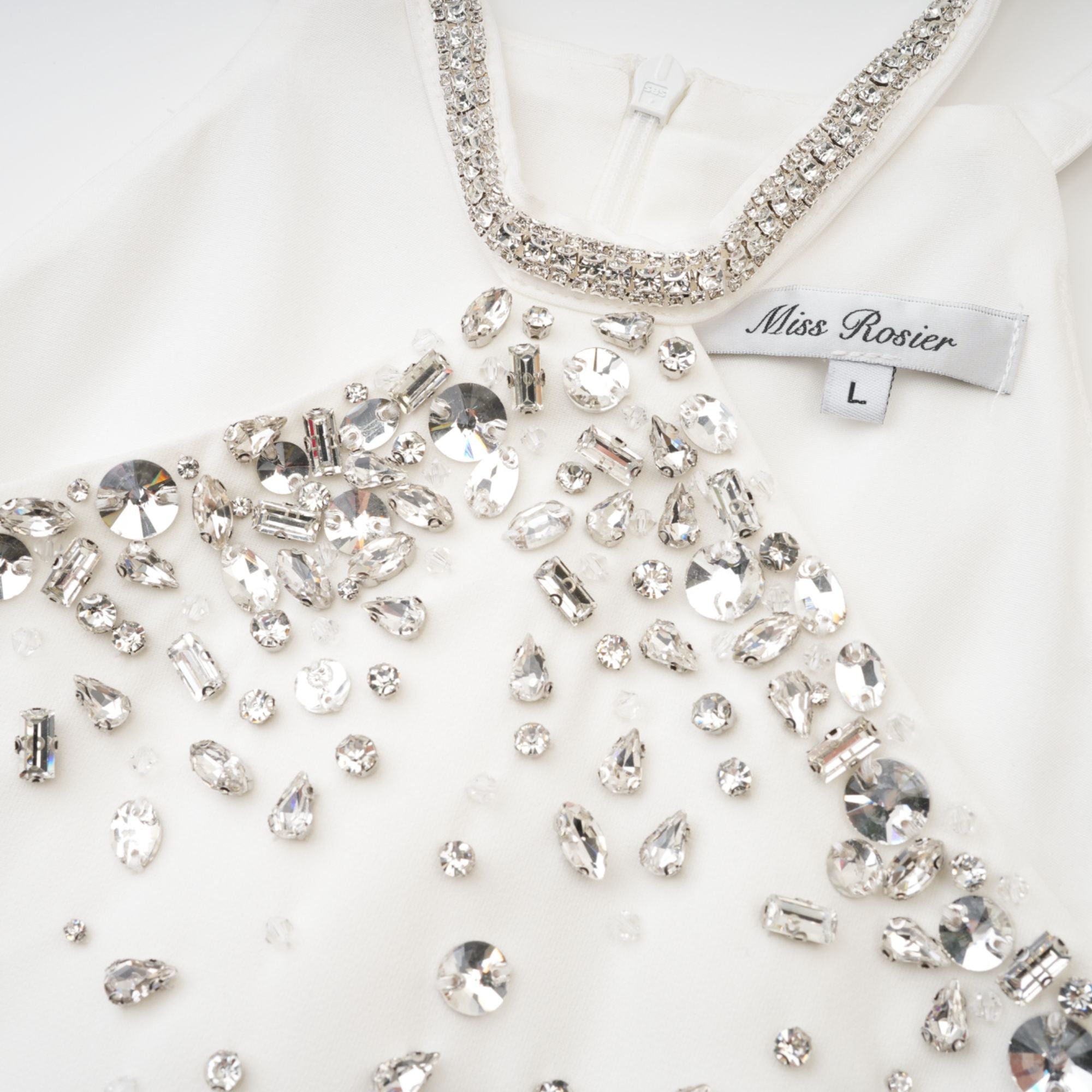 Xanthea white embellished mini dress