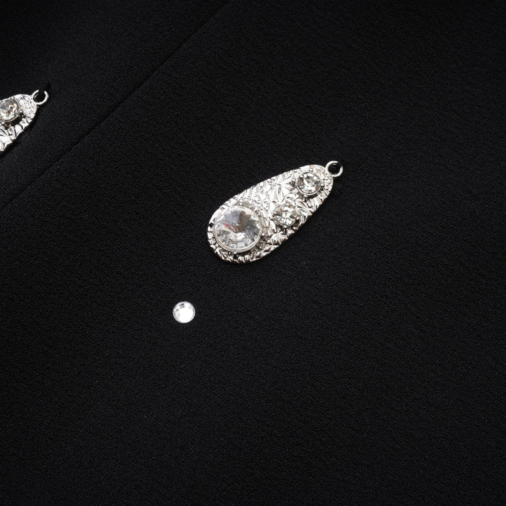 Ysabeau black embellished bowknot dress