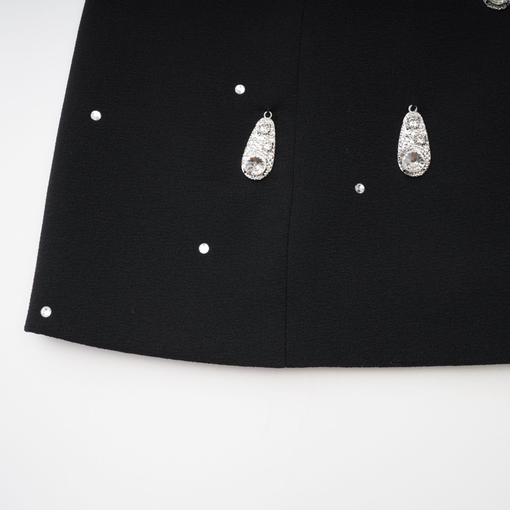 Ysabeau black embellished bowknot dress