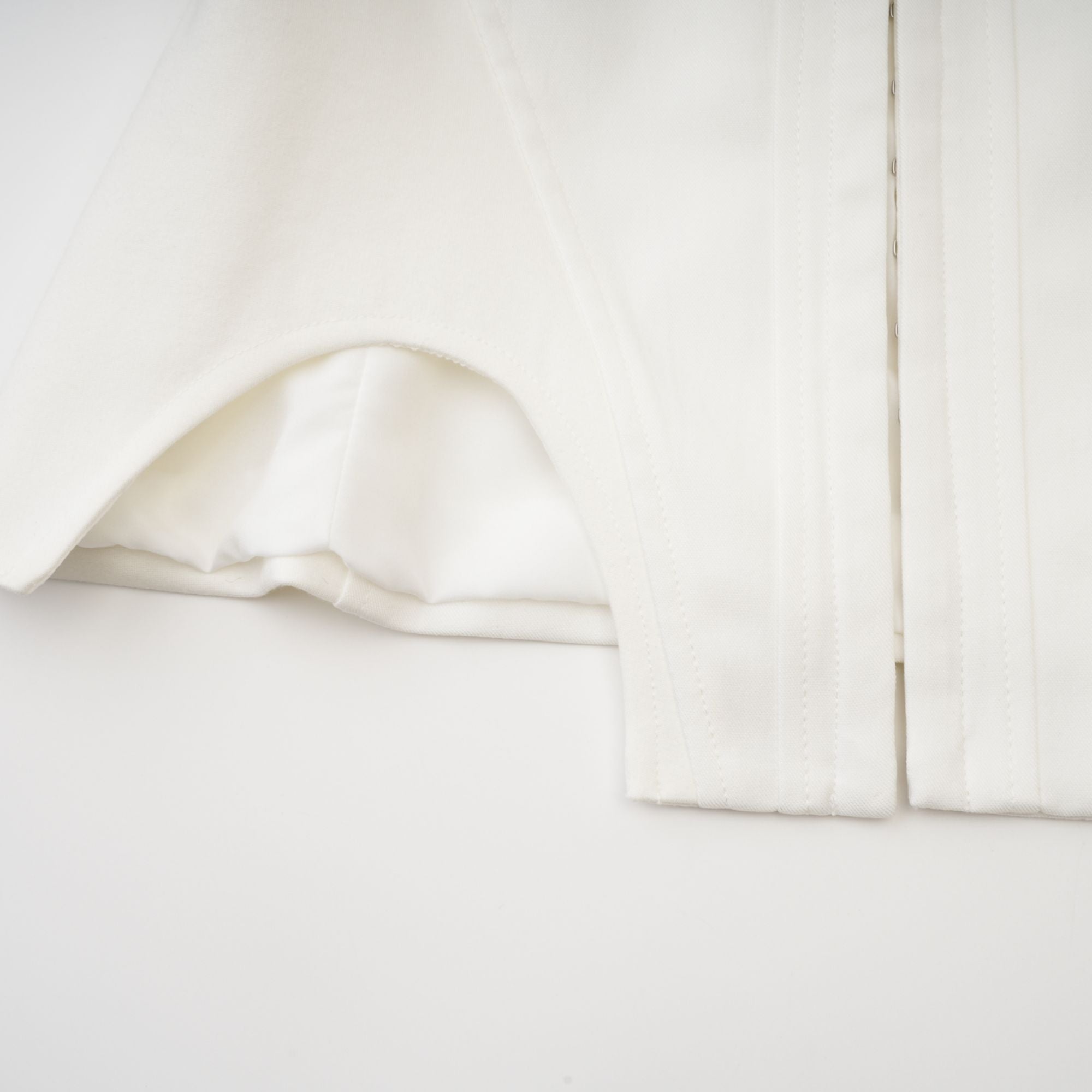 Yvette white long-sleeved corset top