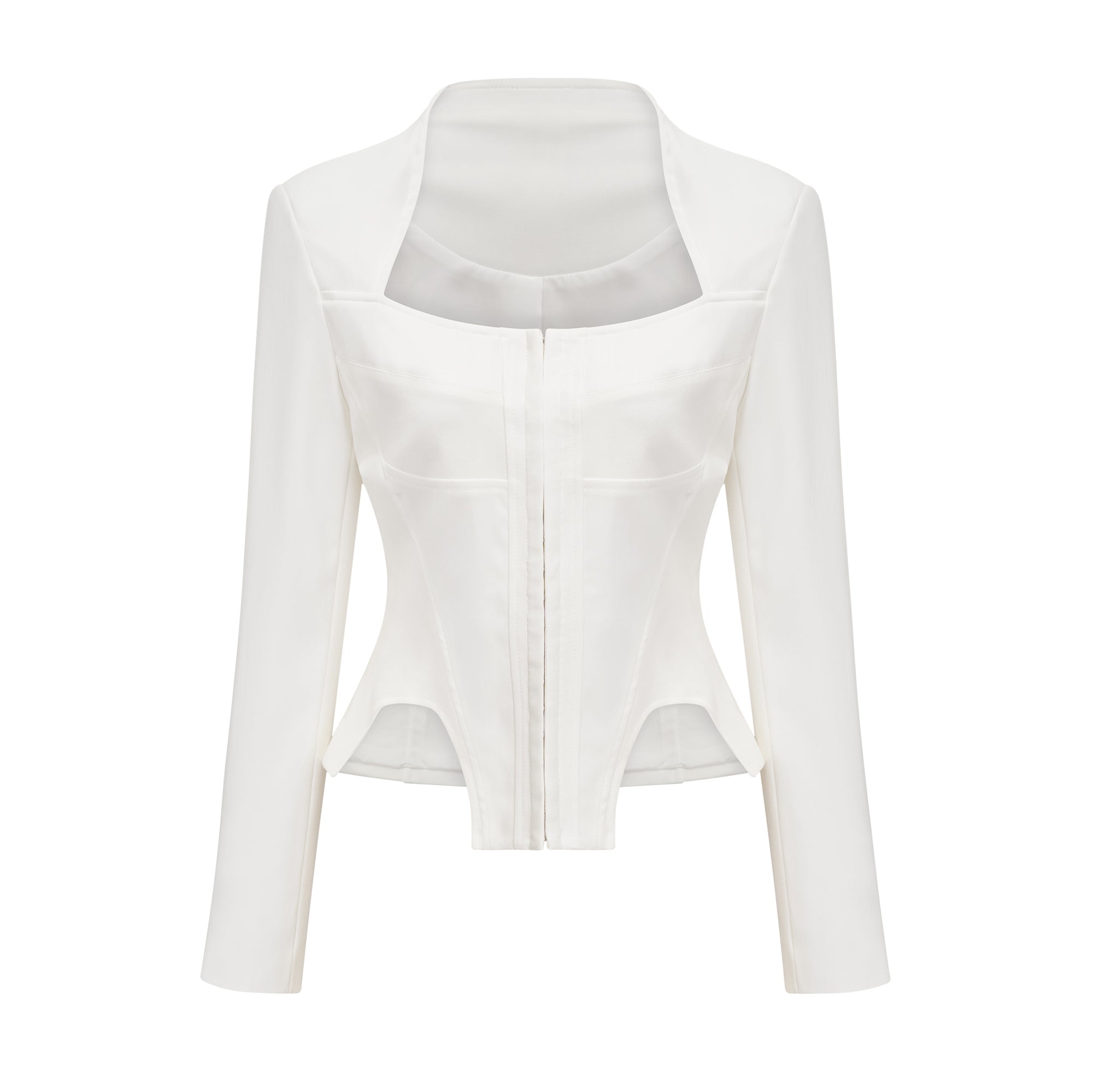 Yvette white long-sleeved corset top (US Only)