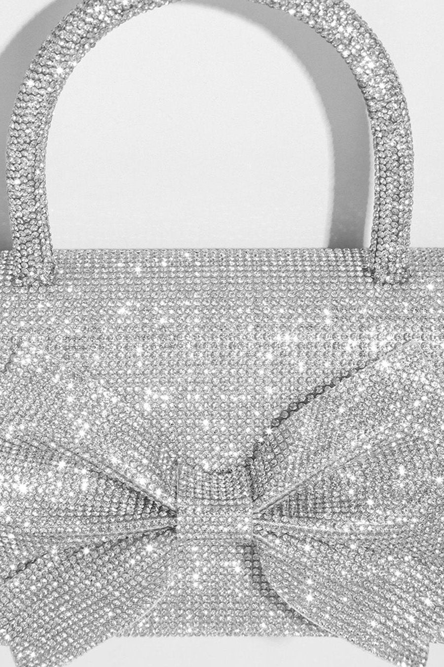 Rhinestone Clutch With Sparkling Embellishments - Silver