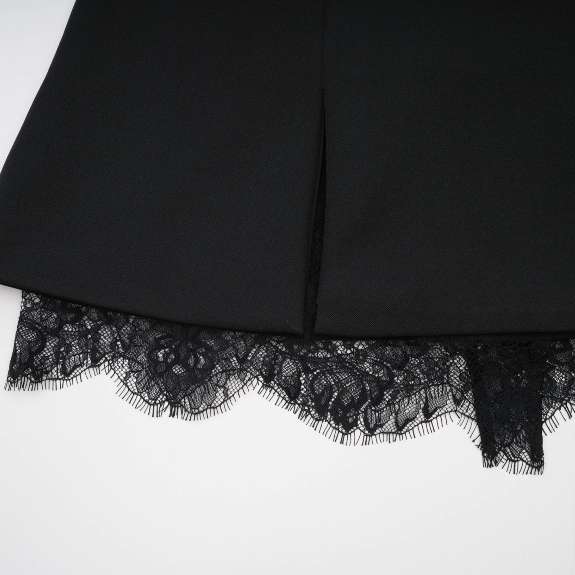 Zephyra black lace-detail mini dress