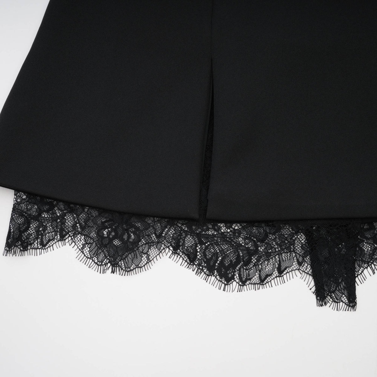 Zephyra black lace-detail mini dress