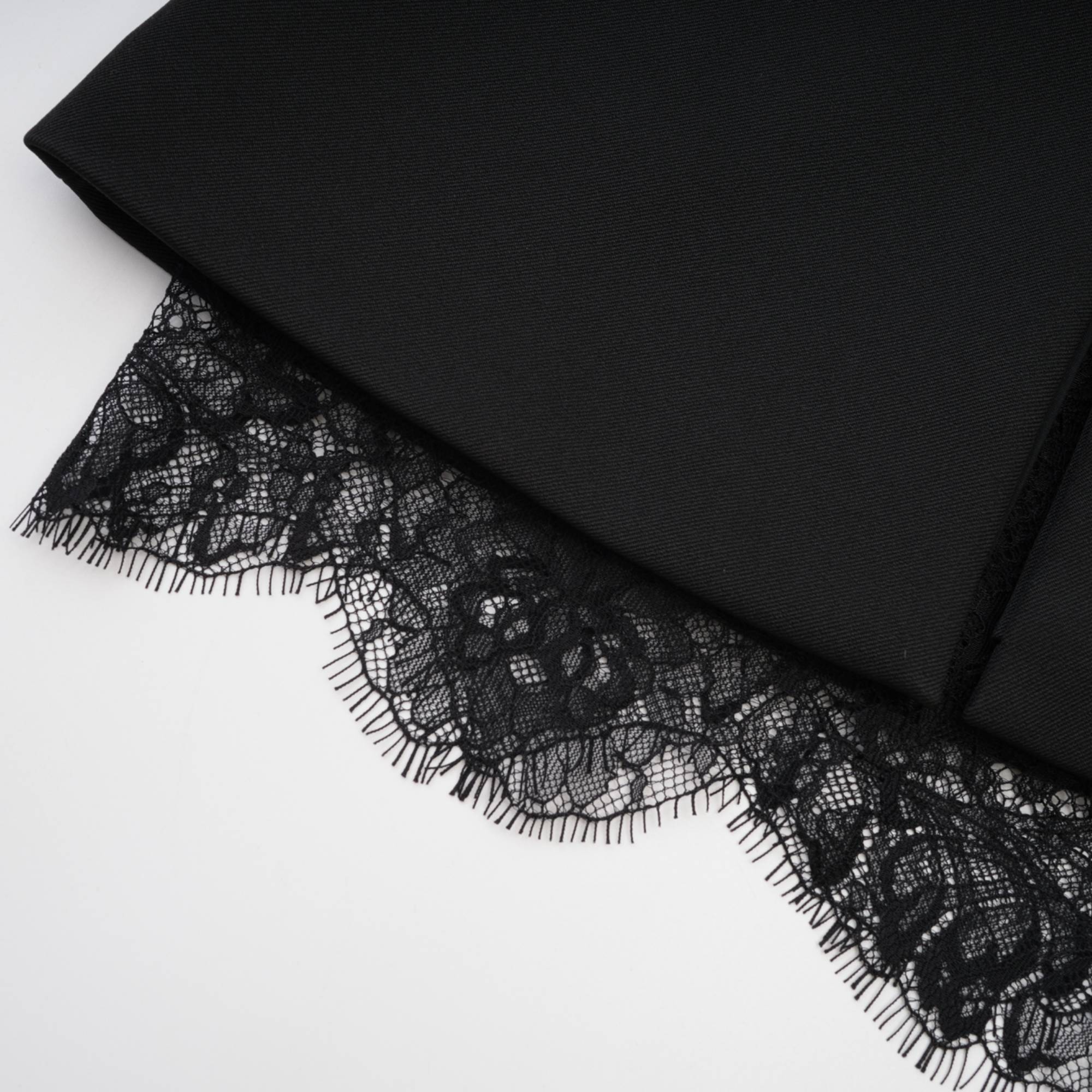 Zephyra black lace-detail mini dress