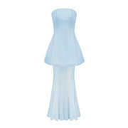 Mélanie Blue Corset Dress & Mesh Skirt Set
