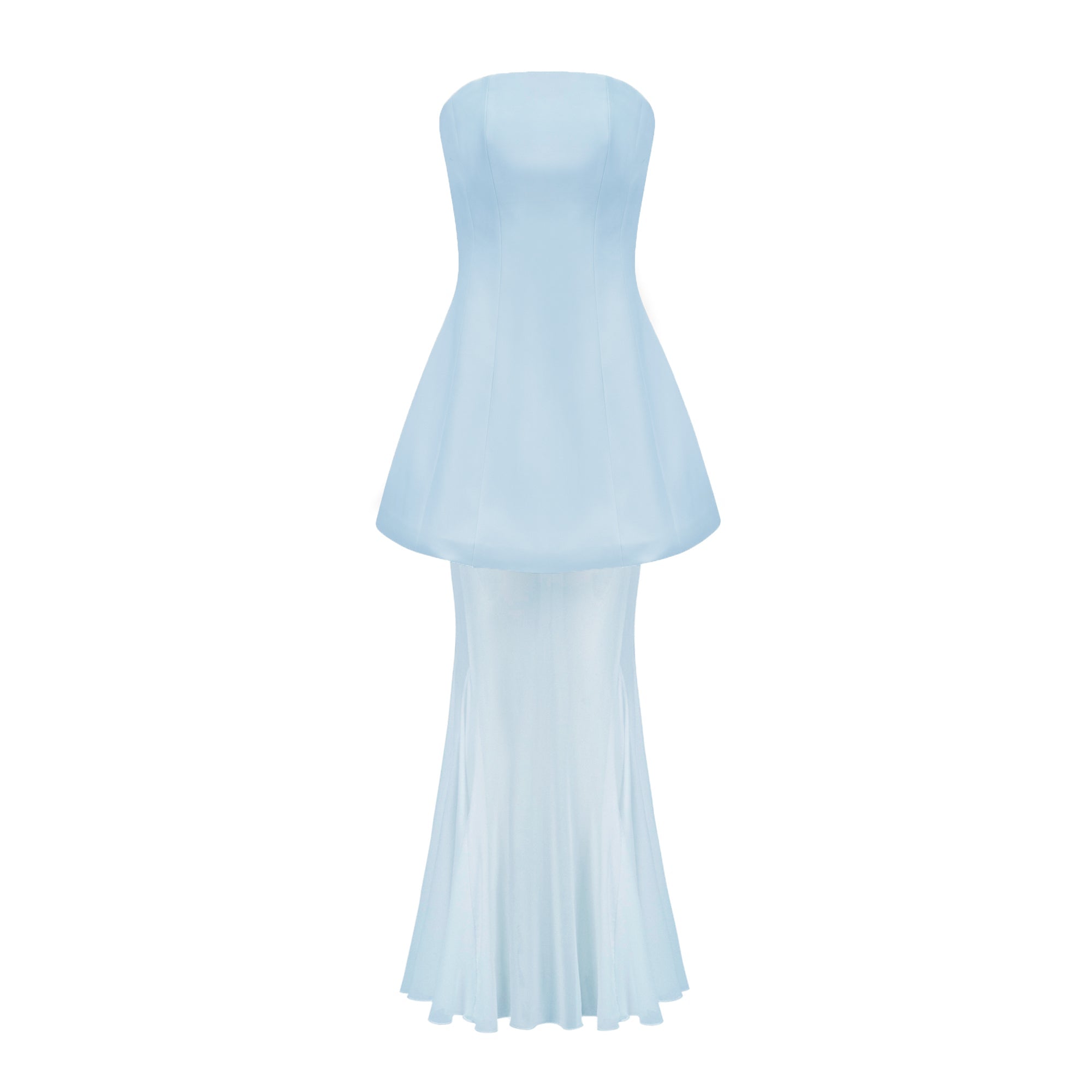 Mélanie Blue Corset Dress & Mesh Skirt Set (Final Sale-US Only)