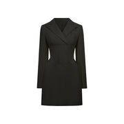 Inmaculada Black Boned Bodice Mini Blazer Dress