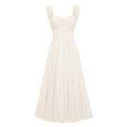 Érasme Cream White Flounced Midi dress (Final Sale-US Only)