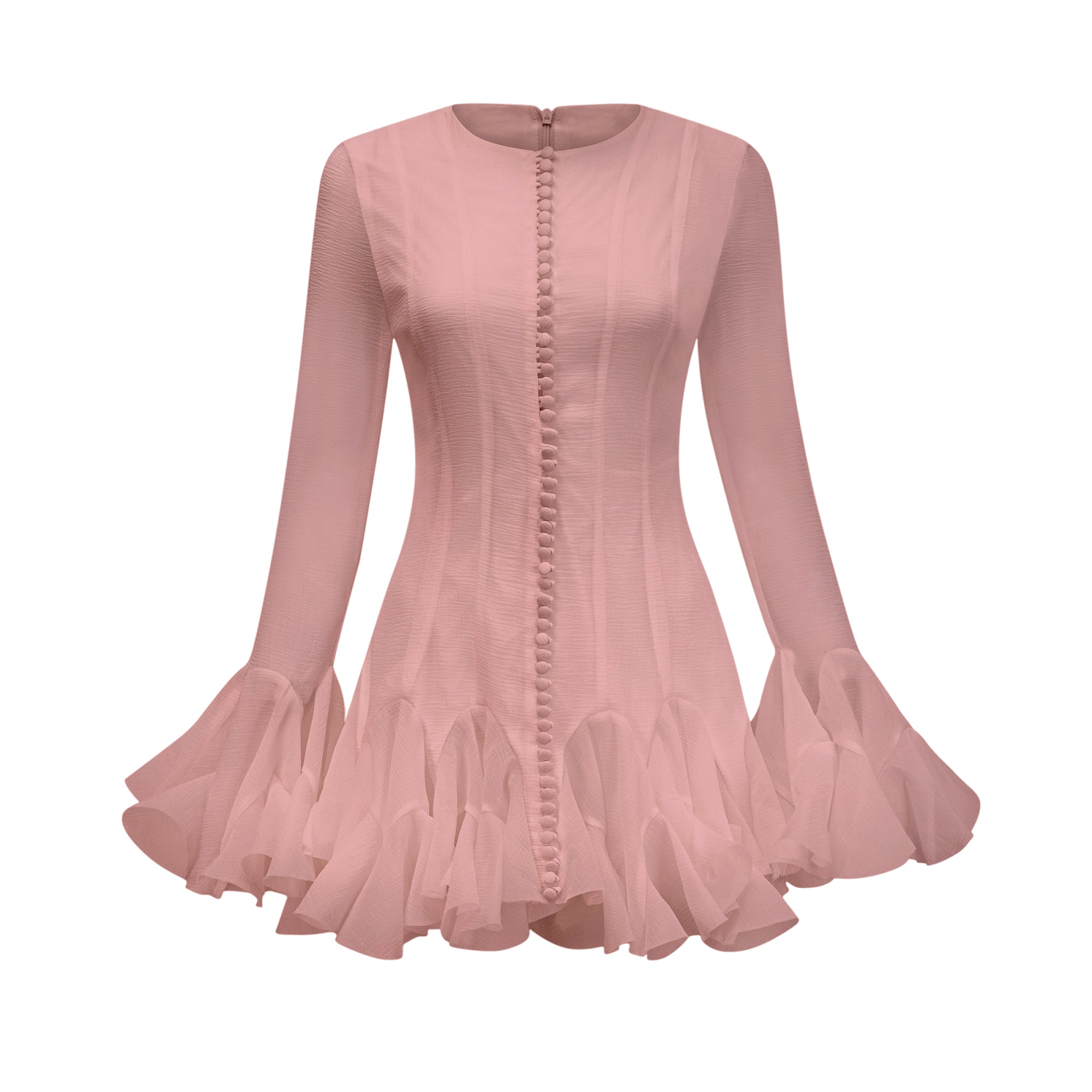 Anaïs semi-sheer flared mini dress (Final Sale-US Only)