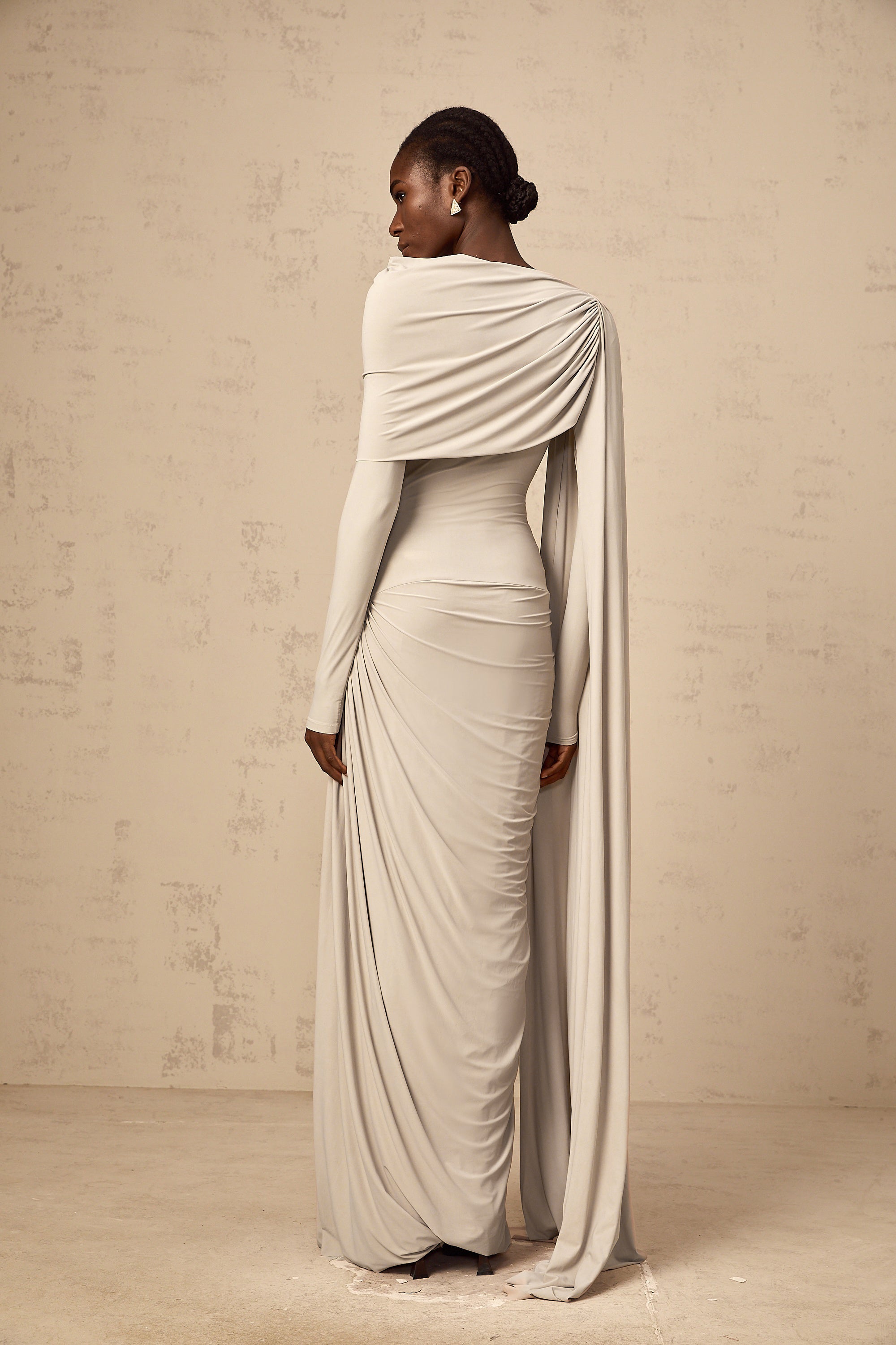 Gaëlle neutrals ribbon-design draped maxi dress (Final Sale-US Only)