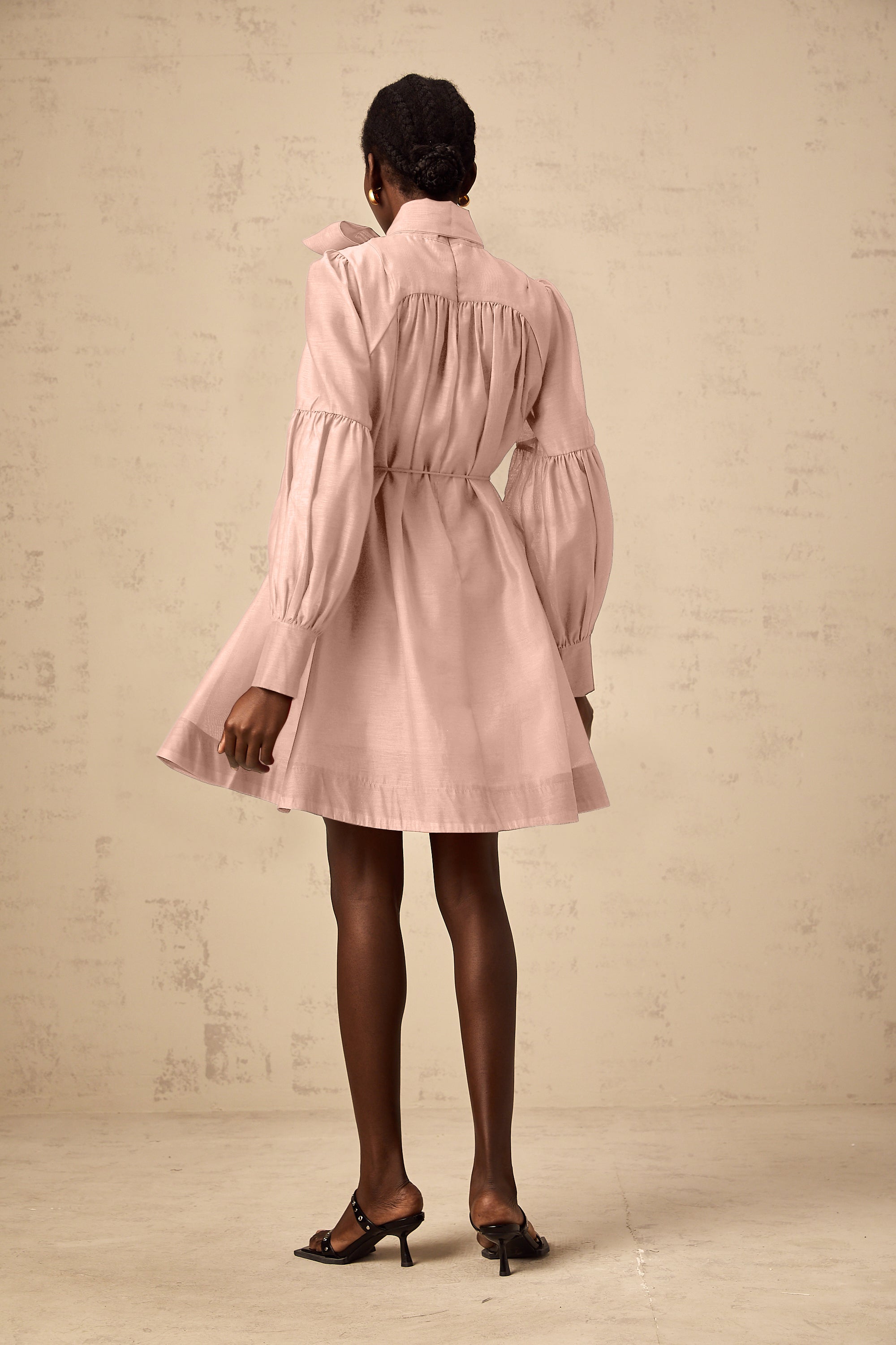 Isla tied-waist shift mini dress in Pink (US Only)
