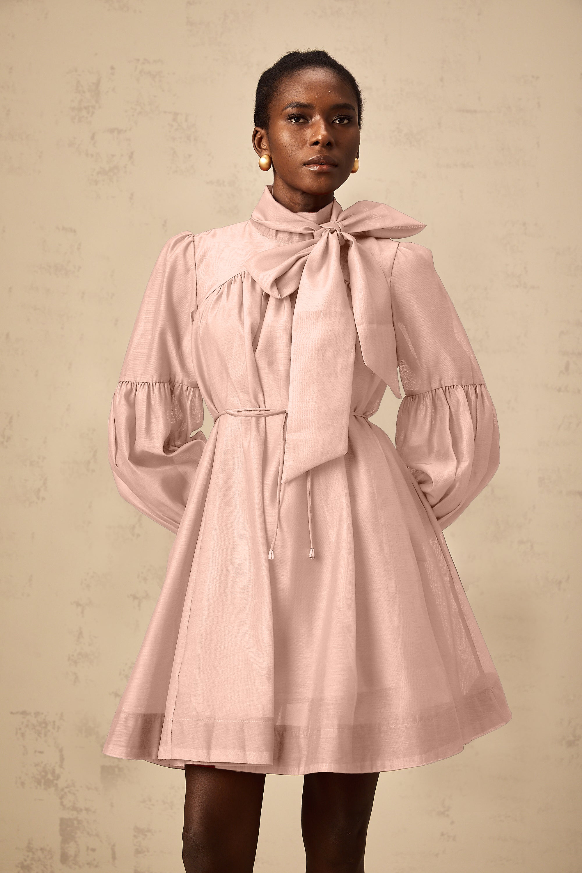 Isla tied-waist shift mini dress in Pink (US Only)