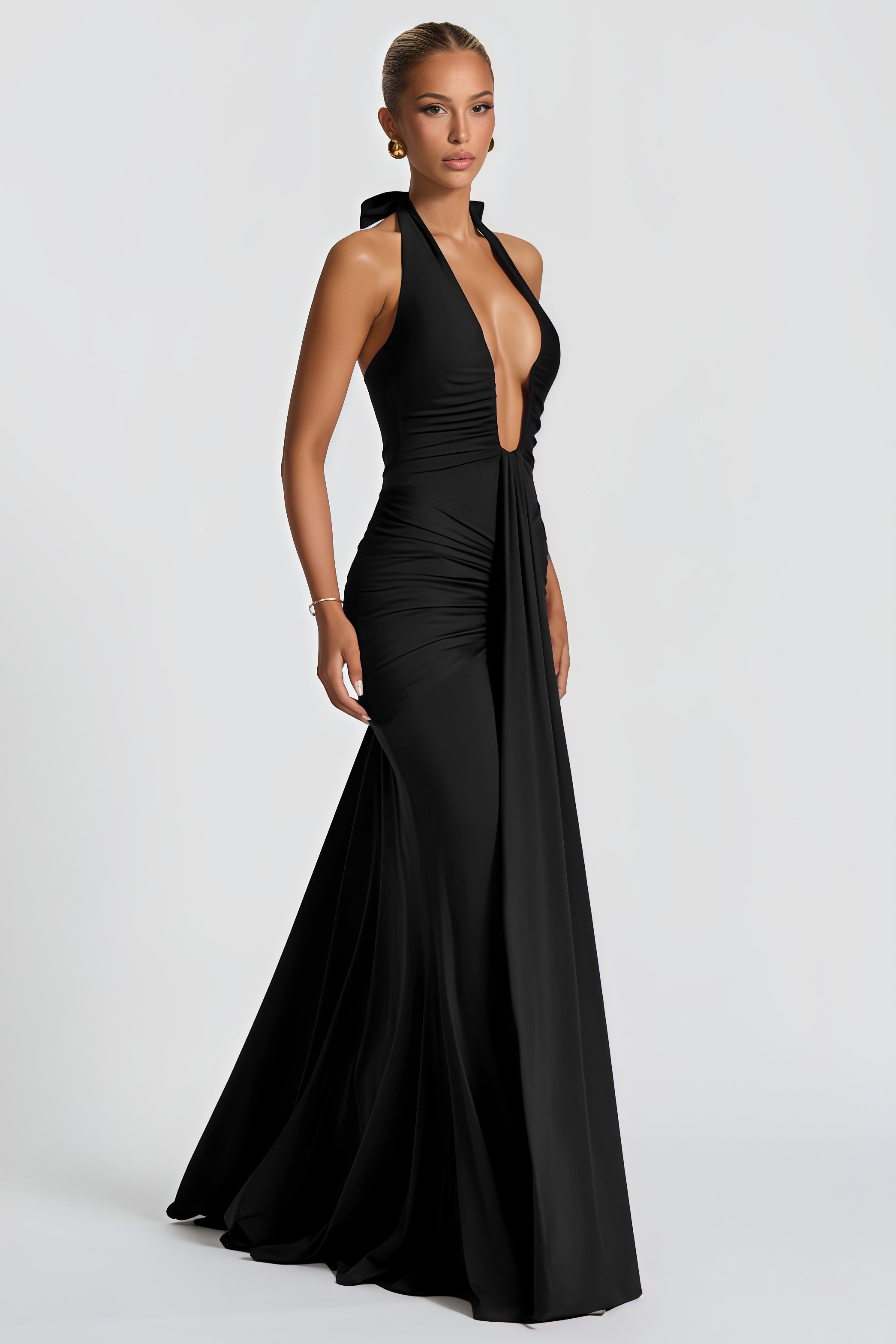Aiglantine Halterneck Ruched Maxi Dress (Final Sale-US Only)