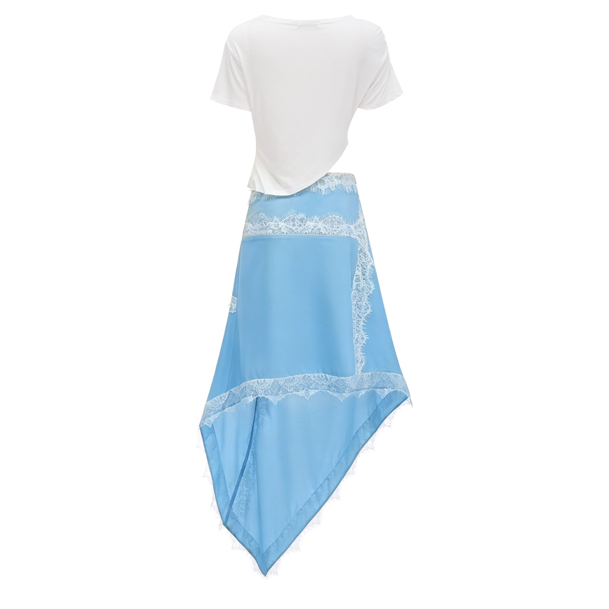 Fiamma Blue Gathered Lace Panel Maxi Dress (Final Sale-US Only)