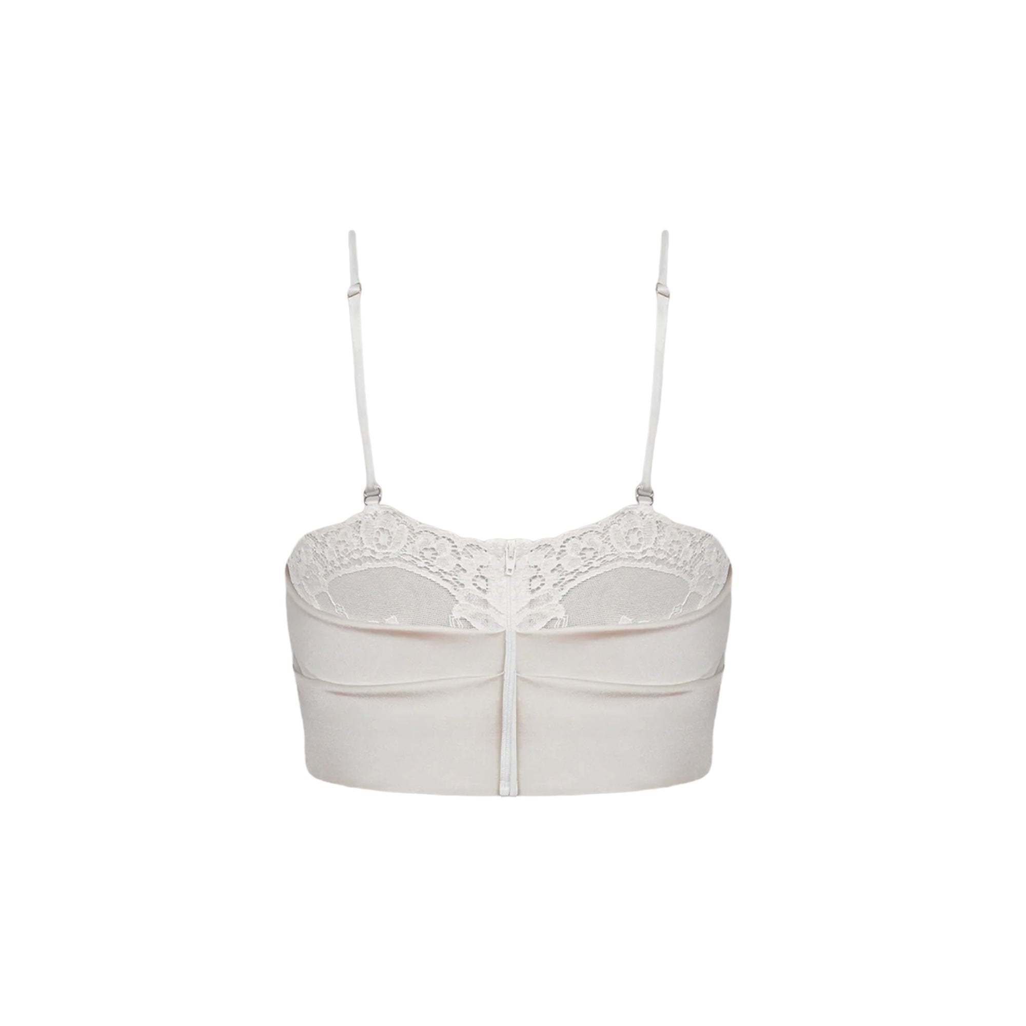 Eeva White Floral Lace Panel Crop Top