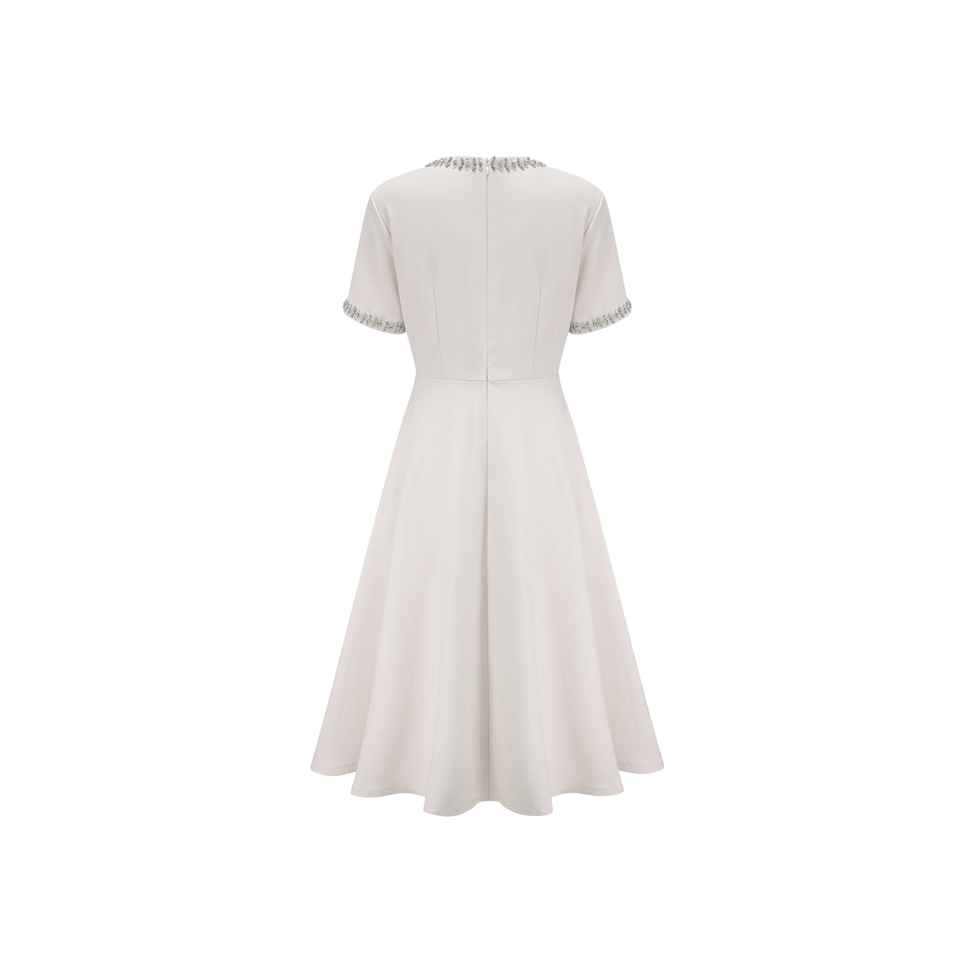Cassiopeia crystal-accented bow midi dress in White (Final Sale-US Only)