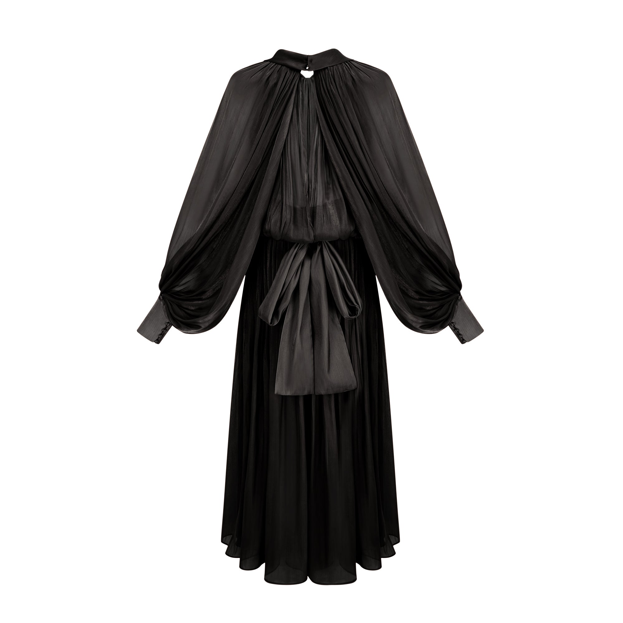 Mila pleated satin maxi dress in Black (Final Sale-US Only)