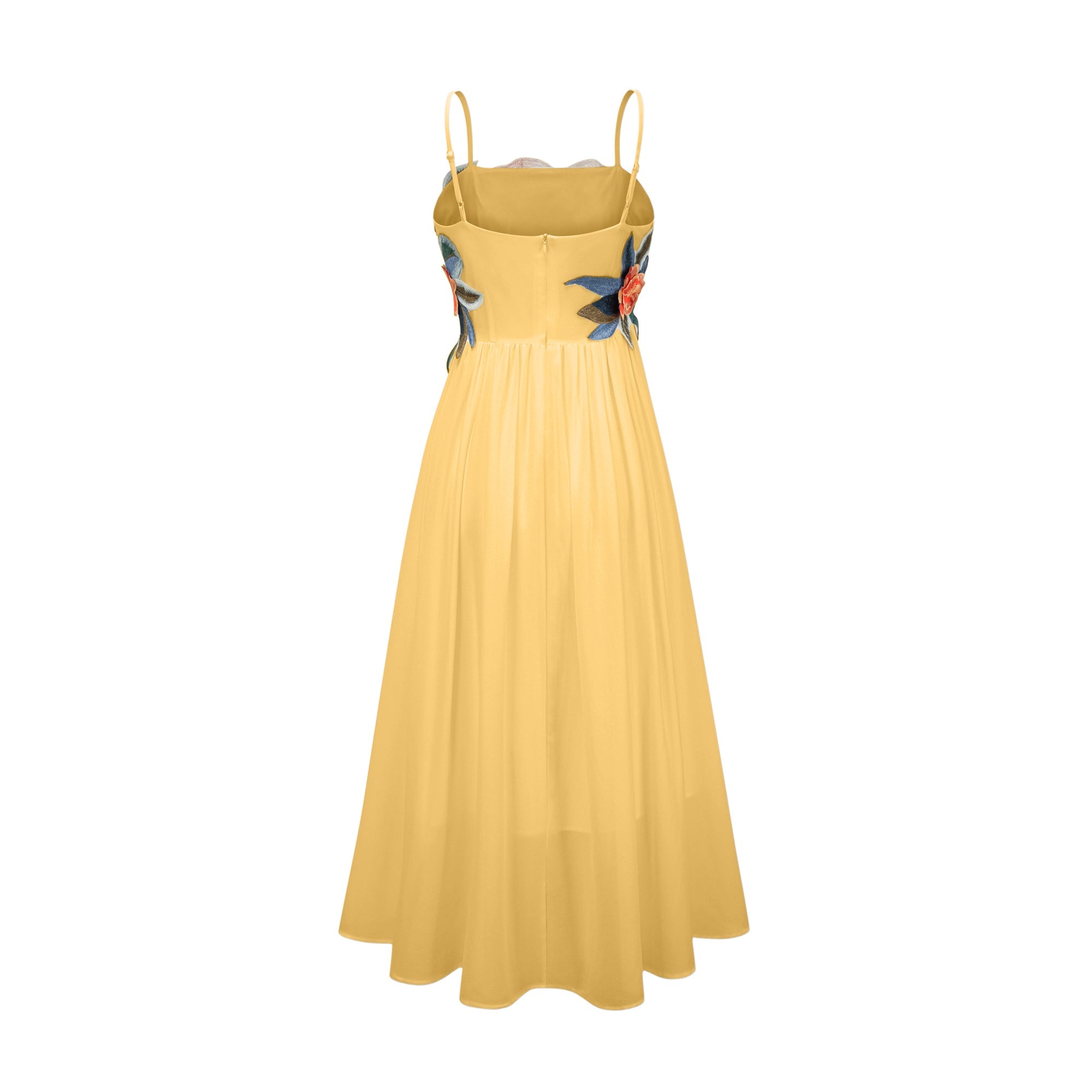 Josette floral-embroidered shirred maxi dress in Yellow (Final Sale-US Only)