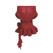 Amélie Red Floral Appliqué Flounced Mini Dress (Final Sale-US Only)
