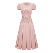 Maelle Pink Flower Embroidered Maxi Dress (Final Sale-US Only)
