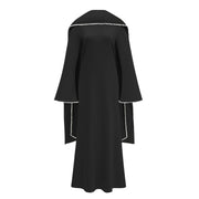Piroska Black Pearl Trim Shawl Detail Maxi Dress