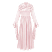 Danuta Pink Ruched Pleated Maxi Dress
