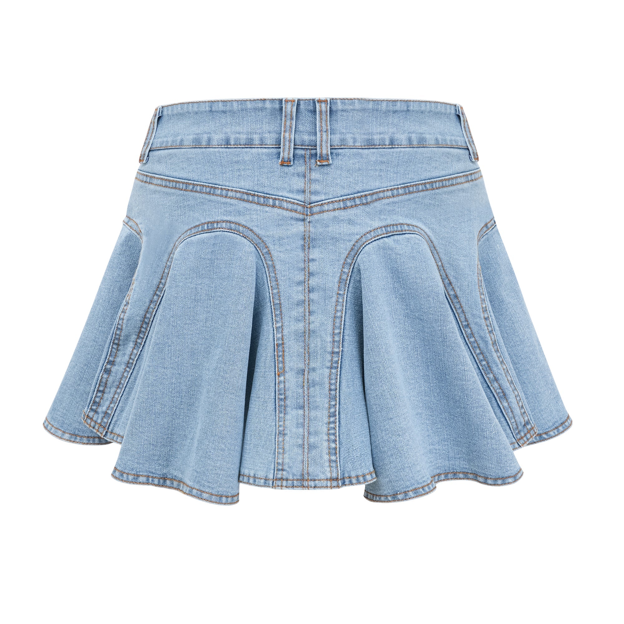 Capucine denim flounce-hem skirt (Final Sale-US Only)